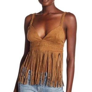 Show Me Your Mumu Calico Fringe Crop Top